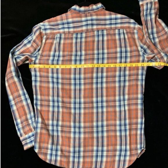 Vtg Distressed Denim & Supply Ralph Lauren Flannel Shirt Mens M Red Plaid - Picture 4 of 12